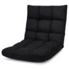 Giantex Floor Sofa Chair Video Gaming Chair With 14 Adjustable Position, Padded Back Support Floor Cushioned Seat, Folding Lazy Chair For Meditation, Reading, Watching, Living Room Recliner(Black)