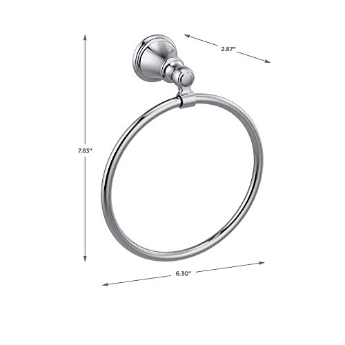 Delta Faucet 73246 Woodhurst Wall Mounted Towel Ring In Polished Chrome, Bath Accessories - Image 2
