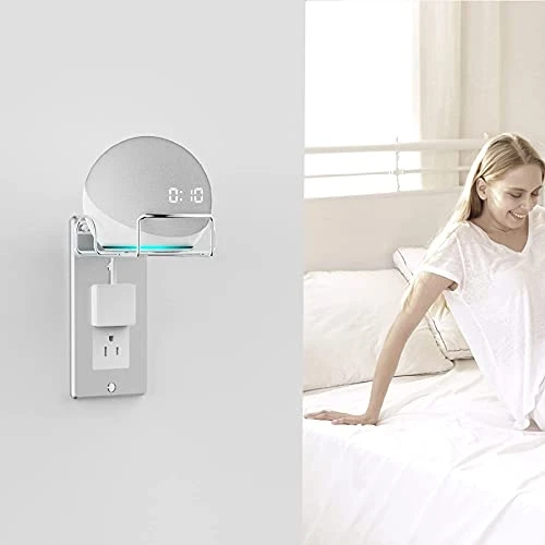 Wall Outlet Shelf Metal Panel Stainless Steel Bracket For Echo Devices, CellPhone, Ipad, Speaker,Stand Holder Mount Accessories Perfect For Bathroom, Kitchen, Bedrooms Easy Installation(Aluminum) - Image 3