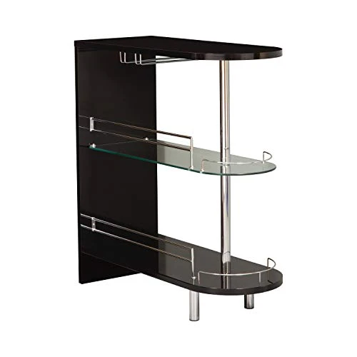 Coaster Contemporary Bar Table, Glossy Black - Image 3