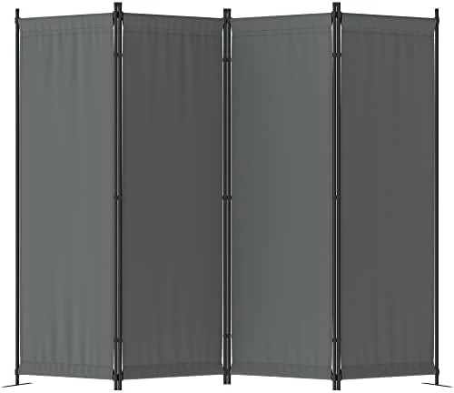 Morngardo Room Divider Folding Privacy Screens 4 Panel Partitions 88" Dividers Portable Separating For Home Office Bedroom Dorm Decor (Black) - Image 7