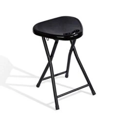 Atlantic 4 Pack Folding Stool With Handle, Black