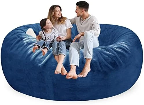 HWIVGKU Bean Bag Chairs, Giant Bean Bag Chair For Adults, 4ftbean Bag CoverComfyBean Bag Bed (No Filler, Cover Only) Fluffy Lazy Sofa (Light Grey), 4ft(120 * 65cm) - Image 11