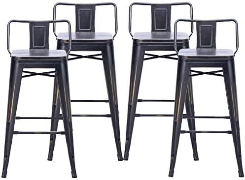 Changjie Furniture 24 Inch Bar Stools Counter Height Bar Stools Industrial Metal Barstools Set Of 4 For Home Kitchen (24 Inch, Black) - Image 14