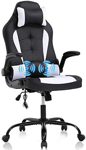 Massage Gaming Chair Ergonomic Office Chair High Back Desk Chair PU Leather Executive Chair With Lumbar Support Headrest Armrest PC Racing Computer Chair Task Rolling Swivel Chair, Red - Image 12