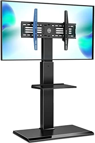 FITUEYES Floor TV Stands With Swivel Mount For 32-75 Inch LCD LED TVs With Adjustable Shelf, Universal Television Stands For Bedroom And Corner (Black) - Image 6