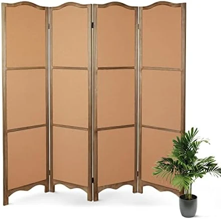 ECOMEX Room Divider 4 Panel, Wood Folding Room Divider Privacy Screens, Freestanding Partition Room Divider Screen Partial Partition For Bedroom, Office, Study,Ivory White - Image 10