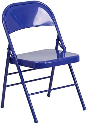 Flash Furniture HERCULES COLORBURST Series Tantalizing Teal Triple Braced & Double Hinged Metal Folding Chair