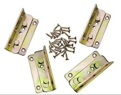 High-light Business Bed Rail Bracket,Heavy Duty No Mortise Bed Rail Fittings, Rust Proof Frame Bracket For Connecting To Wood, Headboards And Foot-Boards, Universal FIT - 4 Sets With Screws