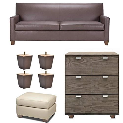 BUYGOO 3inch Wood Furniture Legs Sofa Legs Set Of 4 Square Couch Legs Mid-Century Modern Replacement Legs For Armchair Recliner Coffee Table Dresser (Brown) - Image 5