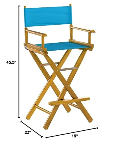 Casual Home 230-05/021-27 Director Chair 30" - Bar Height Honey OakFrame/Turquoise Canvas - Image 6