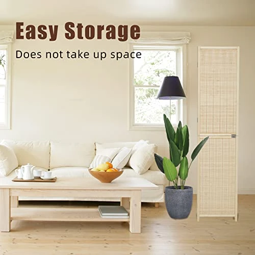 PioneerWorks Folding Privacy Screen - 6ft Tall With Diamond Weave Fiber, 4 Panels, Freestanding, Portable And Stylish. Perfect For Home, Office, Bedroom, And Dorm - Image 5