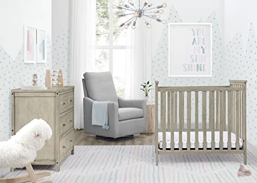 Delta Children Middleton Mini Crib With 2.75-Inch Mattress - Greenguard Gold Certified, Textured Limestone - Image 2