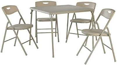 COSCO 5-Piece Folding Table And Chair Set, Black - Image 7