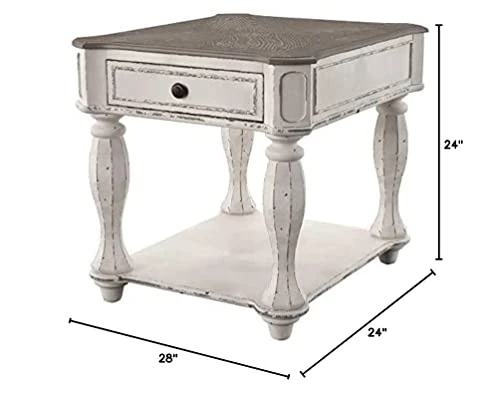 Liberty Furniture Industries Magnolia Manor End Table, W24 X D28 X H24, White - Image 2