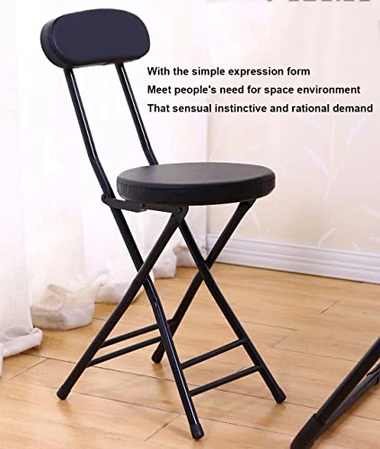 Cushioned Padded Folding Stool, 28.7-Inch Foldable Folding Bar Stool,Portable Folding Stool With Handle For Fishing Hiking Gardening Travel BBQ - Image 4