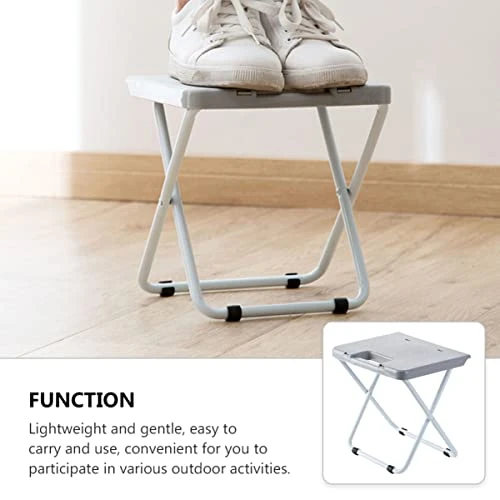 Veemoon Portable Folding Stool Foldable Stool Folding Bar Stools Camping Stool Heavy Duty: Fold - Image 5