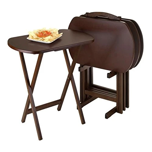 Ergode Corbett 5-Pc Oversize Snack Table Set, Walnut