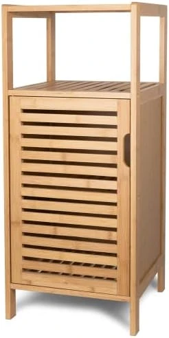 Purbambo Bathroom Bamboo Storage Cabinet, Freestanding Floor Cabinet With Door And Shelf For Bathroom, Living Room, Bedroom, Hallway, Kitchen - Image 7