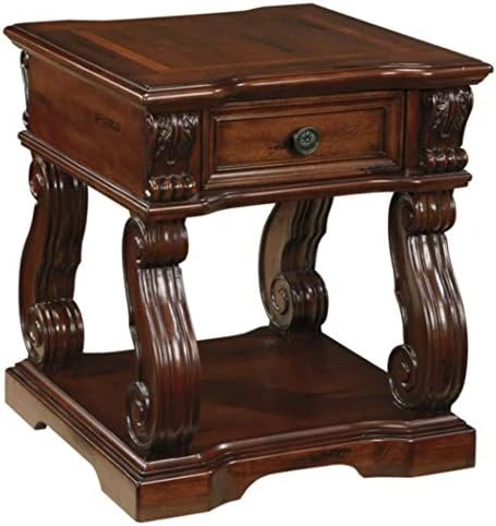 Signature Design By Ashley Alymere Traditional Square End Table, Hand-Finished With 1 Storage Drawer, Dark Brown - Image 6