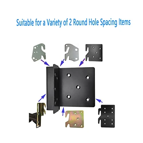 MEICOCO Bed Frame Hardware, Bed Post Double Hook Slot Hardware Attachment Bracket,Bed Frame Brackets For Wooden Bed Bed Rail Hooks Plates - Image 3