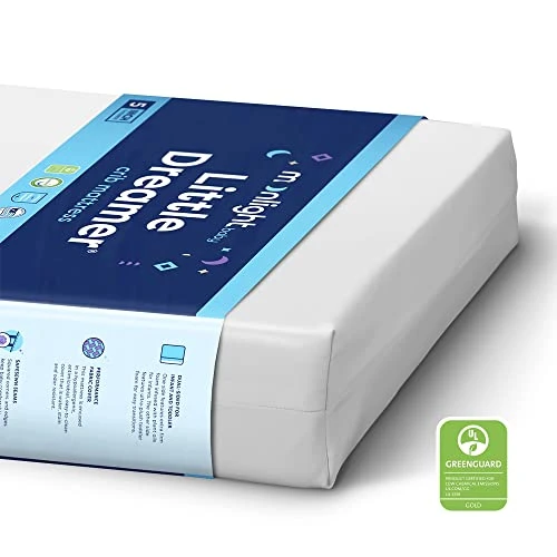 Moonlight Slumber Little Dreamer Crib Mattress - Firm, Dual Sided, Standard Size, Waterproof, 5inches.