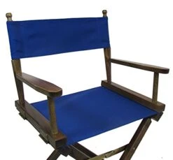 TLT Personalized Imprinted Gold Medal Contemporary 30" Bar Height Walnut Frame Directors Chair - Royal Blue