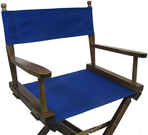 TLT Personalized Imprinted Gold Medal Contemporary 30" Bar Height Walnut Frame Directors Chair - Royal Blue - Image 15