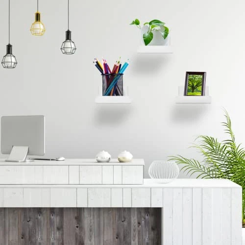 Douildhaiy 3 Pack Acrylic Small Floating Shelf For Wall Storage,4'' Clear Mini Adhesive Shelf For Living Room,Bathroom,Bedroom (Adhesive&Drilling) - Image 6