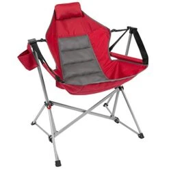 USED-OPEN BOX Swing Chair Lounger Wide Seat With Adjustable Backrest, Red