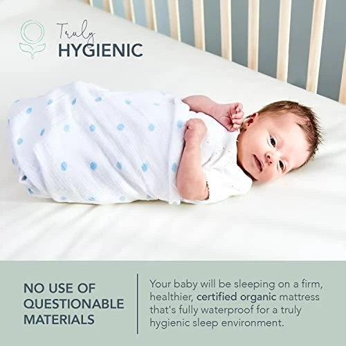 Naturepedic Organic Lightweight Classic Crib Mattress, 2-Stage Natural Mattress For Baby And Toddler Bed, Non-Toxic, 52" X 28" - Image 3