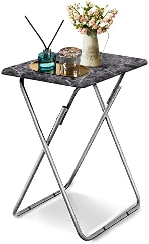 Garden 4 You Folding TV Tray Table,TV Dinner Table With Sturdy MDF Top,Eating Trays For Living Room With No Assembly Required, 15 X 18.9 X 26 In(Black) - Image 8