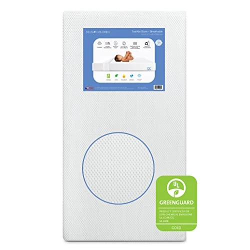 Delta Children Twinkle Galaxy Dual Sided Crib And Toddler Mattress - Premium Sustainably Sourced Fiber Core - Waterproof - GREENGUARD Gold Certified (Non-Toxic) - 7 Year Warranty - Made In USA - Image 9