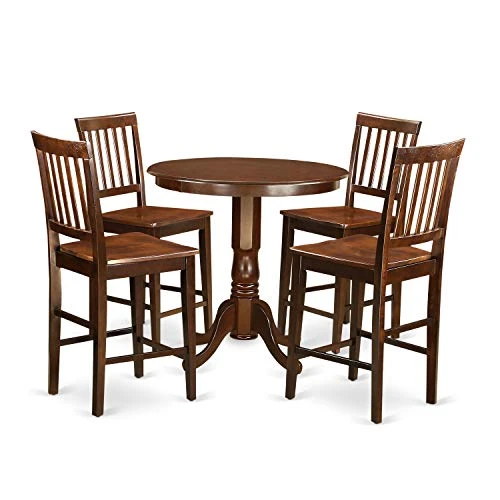 East West Furniture JAVN5-MAH-W Dining Set, 5-Piece - Image 2