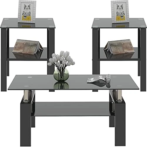 ODUSE-DAILY Glass Top Console Table For Entryway, Skinny Sofa Table, Narrow Entry Table With Black Legs, Glass Entryway Table - Image 11