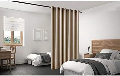 Blackout Room Divider Panel Privacy Partition Heavyweight Premium Fabric Thermal Insulated, Grommet Top, 48" Wide X 84" Tall, Grey Color - Image 14