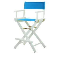 Casual Home 220-01/021-27 Director Chair 24" - Counter Height WhiteFrame/Turquoise Canvas