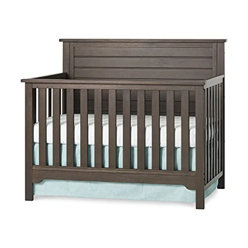 Forever Eclectic Farmhouse 3-Piece Nursery Set With 4-in-1 Convertible Crib, 3-Drawer Dresser, And Changing Table Topper By Child Craft (Brushed Truffle)