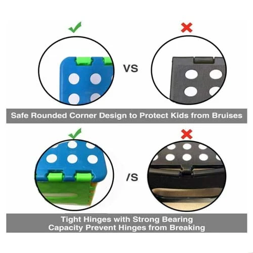 FP TOOL 2 Pack 7 Inch Foldable Stool, Folding Stool Lightweight Plastic Stool For Livingroom Bathroom Bedroom-Color May Vary, Blue, Red - Image 2