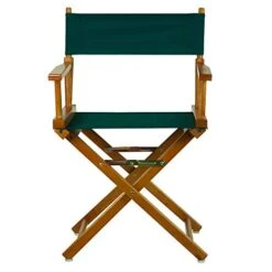 Casual Home Director's Chair ,Honey Oak Frame/Hunter Green Canvas,18" - Classic Height