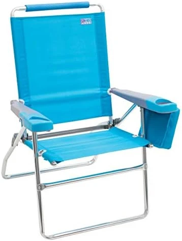 Rio Brands Rio Beach 4-Position 17" Tall Folding Beach Chair - Stripe, 17" Extended Height 4 Position Folding Beach Chair - Image 5