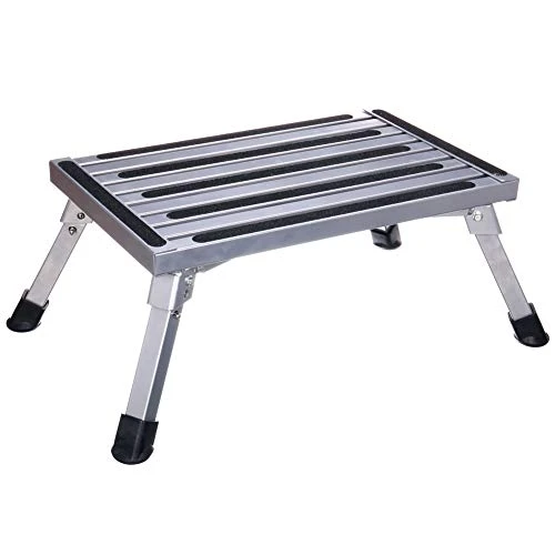 DLLJ Aluminum Folding Platform Steps With Anti-Slip Surface/Sturdy Lightweight Portable Step Stool For Outdoor Kitchen Bathroom Library RV