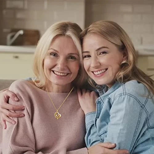 HYUIYYEAA Personalized Necklace For Women Love Necklace Brass Micro Inset Zircon Pendant Necklace Stone (A, One Size) - Image 3