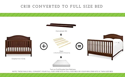 CC KITS Full Size Conversion Kit Bed Rails For Davinci Jayden 4-in-1 Crib (Espresso) - Image 4