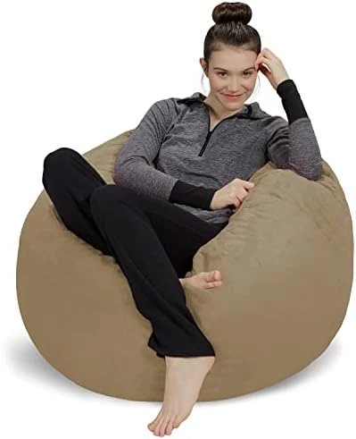 Sofa Sack Bean Bag Chair: 3' Memory Foam Furniture Bean Bag - Medium Sofa With Soft Micro Fiber Cover - French Blue - Image 4