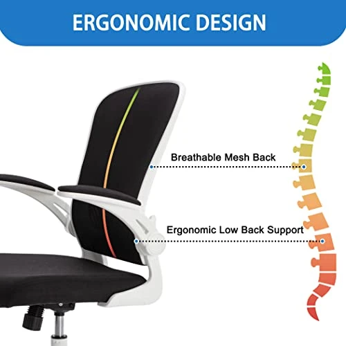 Bonzy Home Ergonomic Office Chair Mesh High Back Computer Chair Height Adjustable Swivel Desk Chairs With Wheels,Adjustable Armrest Backrest,Black - Image 4
