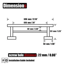 JQK Double Towel Bar, 24 Inch 304 Stainless Steel Thicken 0.8mm Bath Towel Rack For Bathroom, Towel Holder Brushed Wall Mount, Total Length 27.16 Inch, TB100L24-BN