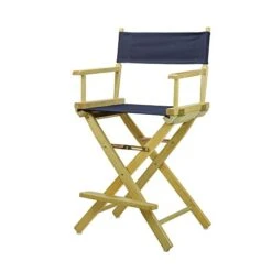 Casual Home 24" Director's Chair Natural Frame With Navy Canvas