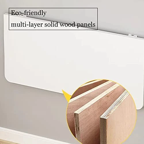 Space-saving Folding Floating Computer Table Folding Table Dining Table Space-saving Kitchen Balcony With Stand Stable Desk Study Desk Suitable For Study Kitchen , Living ( Color : White Maple , Size - Image 3