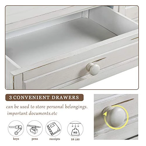 P PURLOVE 64" Long Console Table With 3 Drawers Long Sofa Table With Wide And Extra Thick Tabletop And Bottom Shlef For Entryway Hallway - Image 4